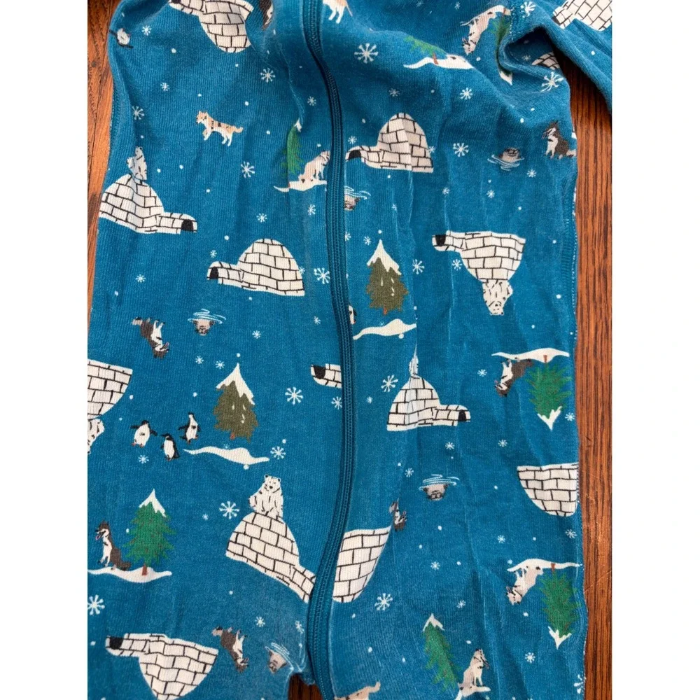 Hanna Andersson Arctic Igloo Polar Bear Organic Cotton Sleeper Blue 9-12 Months